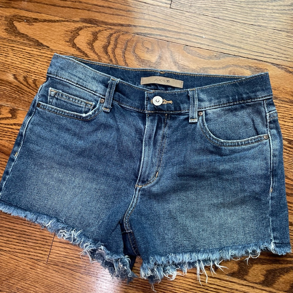 Joe's Jeans Blue Denim Frayed Hem Jean Shorts